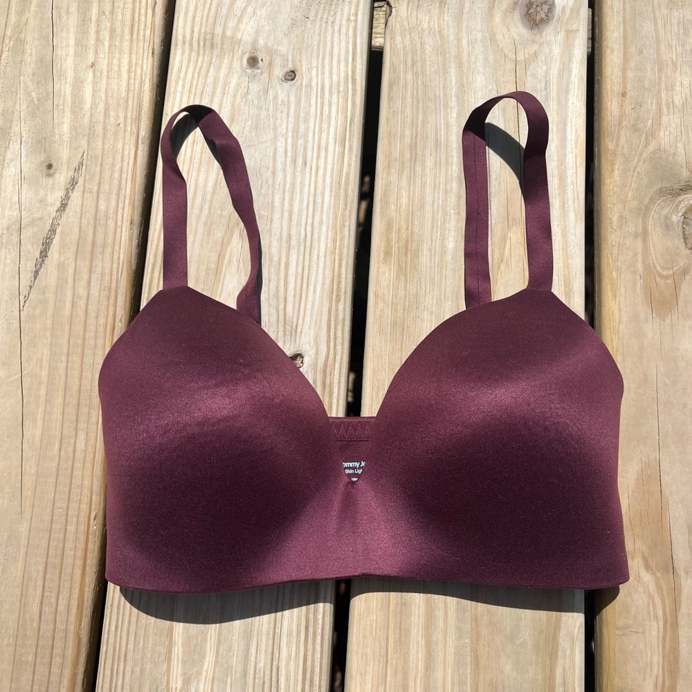 Tommy John Bra Second Skin Lightly‎ Lined Wireless Red Wine Burgundy Maroon 32DD